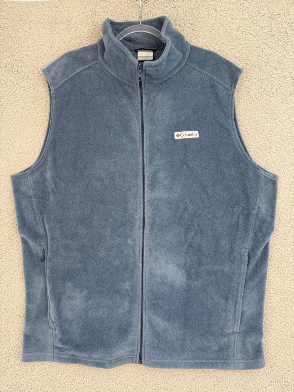 Columbia Men’s 2XT Tall full zip fleece vest Steel Blue Outdoor Layer Pockets
